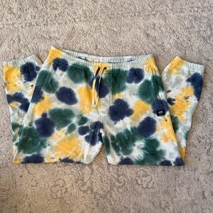 Vans Blue, Green, and Yellow Tie-Dye Joggers
